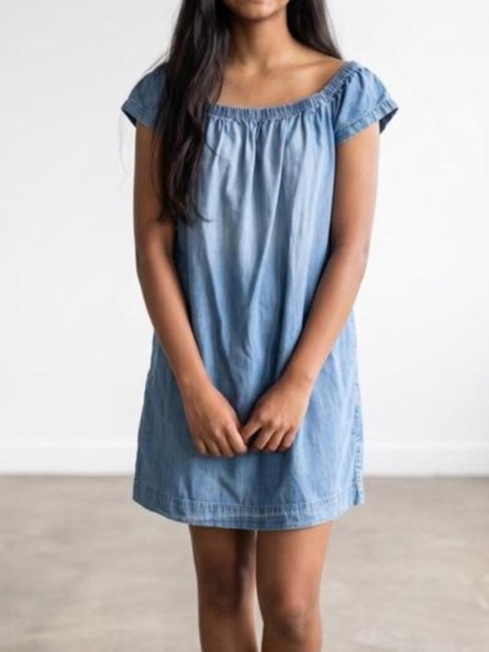 Cloth & Stone Off Shoulder Chambray Mini Dress XS